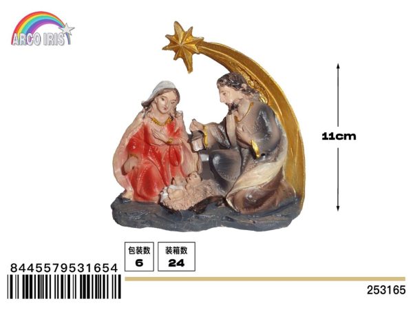 Figura de belén de nacimiento de niño Jesús - Adornos navideños religiosos - Imagen 4
