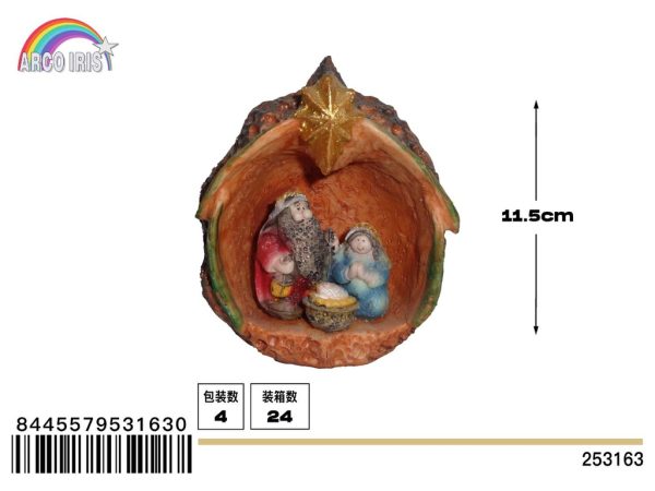 Figura de belén de nacimiento de niño Jesús - Adornos navideños religiosos - Imagen 5