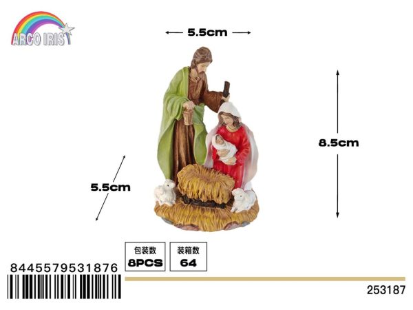 Figura de belén nacimiento de niño Jesús - Adornos navideños religiosos - Imagen 2