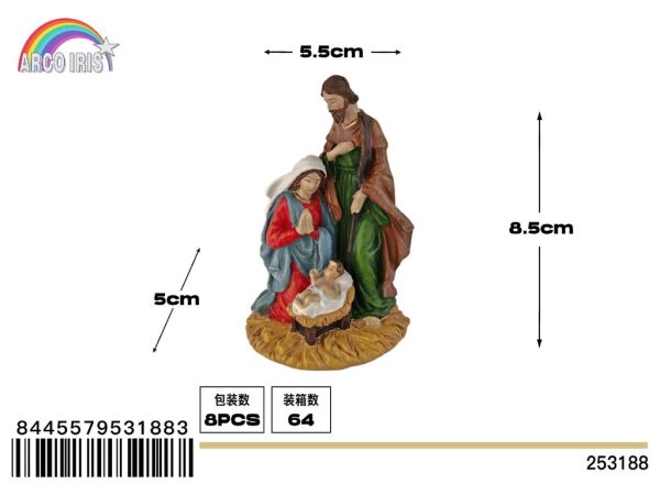 Figura de belén nacimiento de niño Jesús - Adornos navideños religiosos - Imagen 3