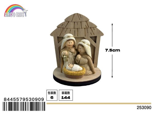 Figura poliresina de belén nacimiento de niño Jesús - Adornos navideños religiosos - Imagen 6