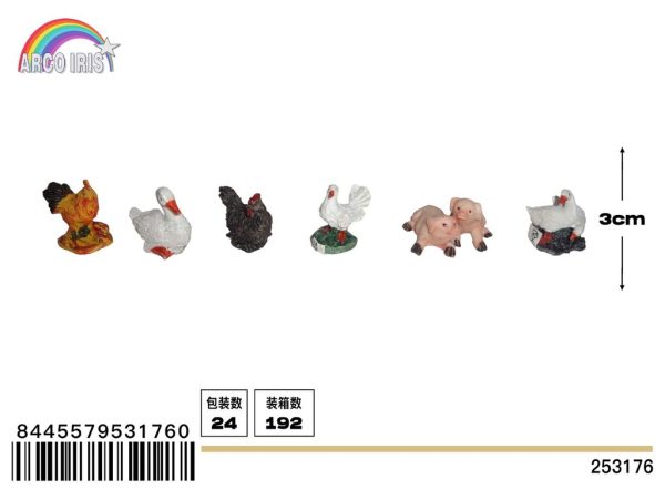 Figuras de animales de Navidad 6 piezas - Adornos navideños festivos