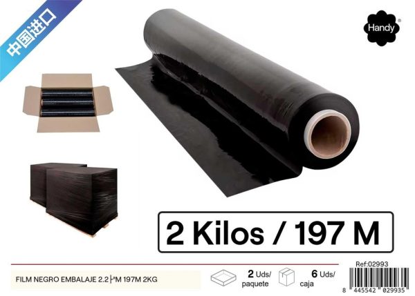 Film negro embalaje 2.2µm 197m 2kg - Material de embalaje