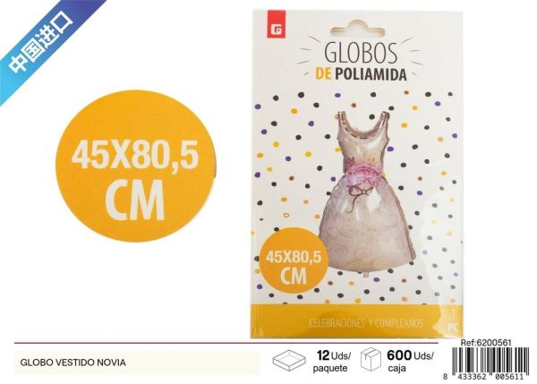 GLOBO VESTIDO NOVIA- Artículos de fiestas y decoración