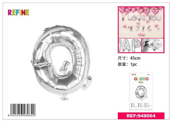 GLOBOS DE FOIL Q 45CM PLATEADO - Artículos de fiesta