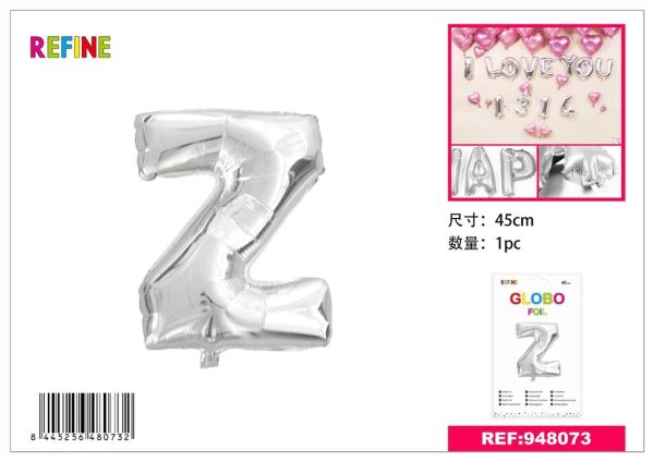GLOBOS DE FOIL Z 45CM PLATEADO - Artículos de fiesta