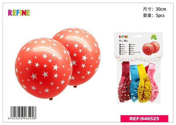 GLOBOS ESTRELLAS - 5 piezas - Artículos de fiesta