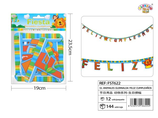 Girnalda de cumpleaños de animales (S1) - Artículos para fiestas