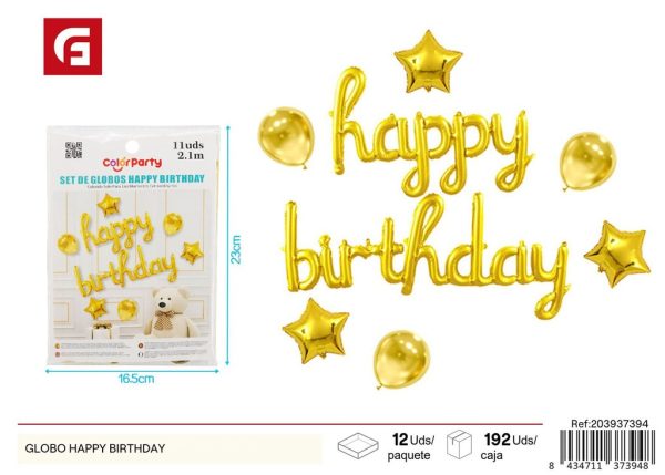 Globo "Happy Birthday" - Decoraciones para fiestas