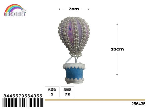 Globo aerostático morado 7x13 cm - Decoración navideña colgante