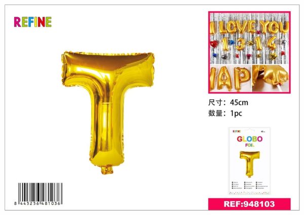 Globo de foil dorado T 45 cm - Decoración de fiesta y eventos