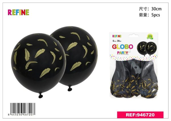 Globo de látex estampado (set de 5) 30 cm - Artículos para fiestas