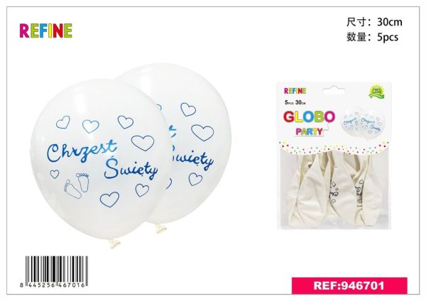 Globo de látex estampado (set de 5) 30 cm - Artículos para fiestas - Imagen 2