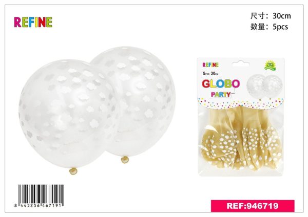 Globo de látex estampado (set de 5) 30 cm - Artículos para fiestas - Imagen 3