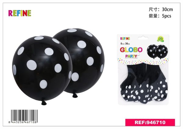 Globo de látex estampado (set de 5) 30 cm - Artículos para fiestas - Imagen 4