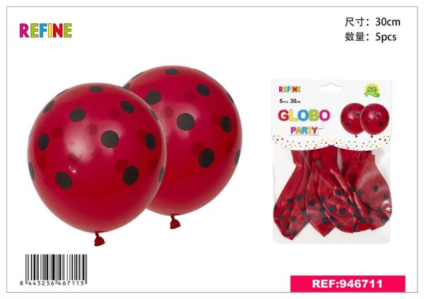 Globo de látex estampado (set de 5) 30 cm - Artículos para fiestas - Imagen 7