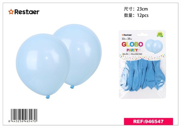 Globos Azul 12 piezas 23 cm - Artículos de fiesta