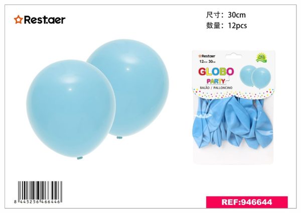 Globos Azul Claro 12 piezas 2.5 g - Artículos de fiesta