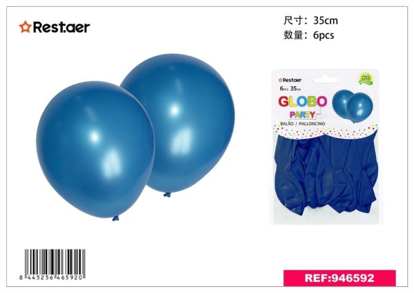Globos Azul Oscuro Perlado 6 piezas - Artículos de fiesta