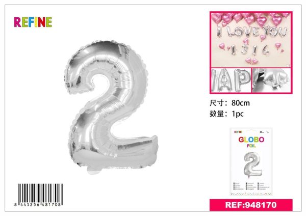 Globos de foil plata 80CM - Decoraciones de fiesta - Imagen 2