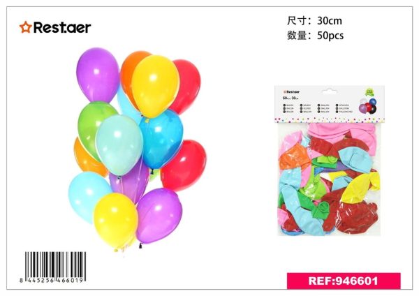 Globos multicolor 50pcs 30cm para fiestas y decoraciones