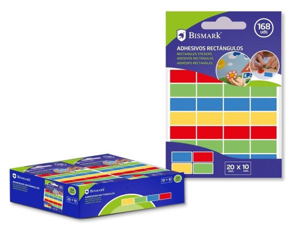 Gomets Adhesivos Rectangulares 20x10mm 28 uds x 6 - Material de oficina y etiquetas