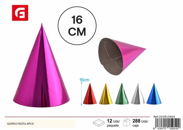 Gorro fiesta 6PCS - Artículos para fiestas