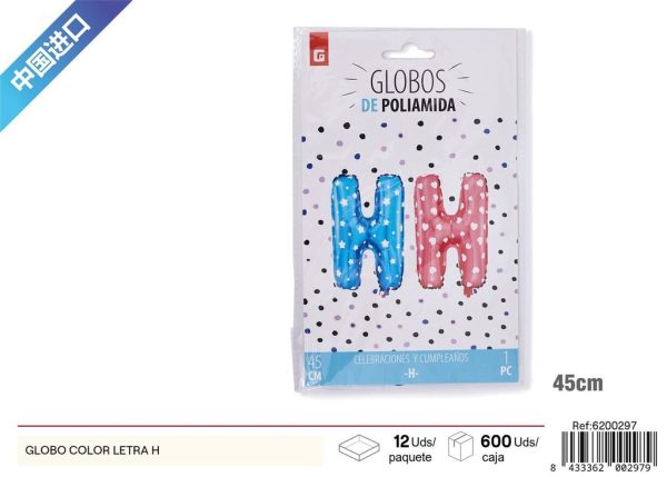 Grosor letra "H" globo de color - Artículos de fiesta