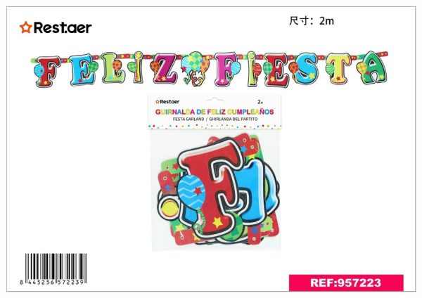 Guirnalda de Fiesta Feliz Cumpleaños 2M - Accesorios de Celebración