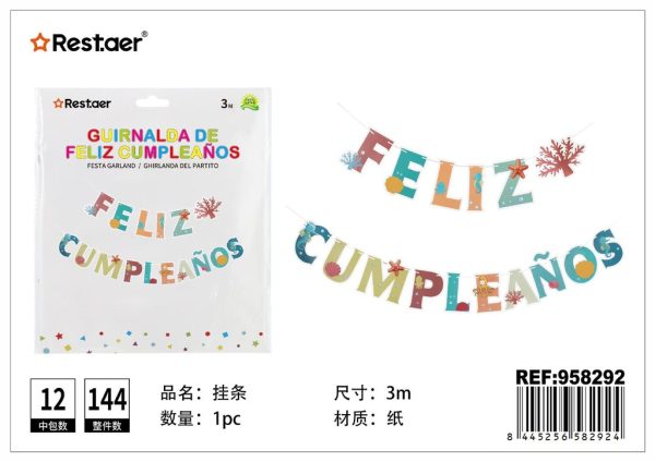 Guirnalda de Fiesta Feliz Cumpleaños 3 m - Artículos de fiesta