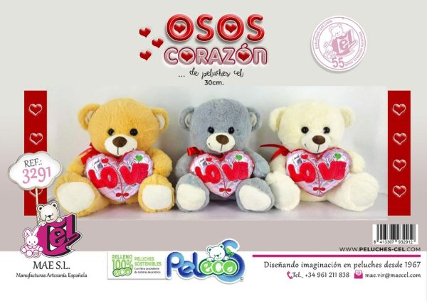 Juguetes osos de corazón 30CM - Artículos de amor