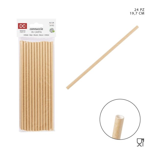 Pajitas de papel 19.7CM 24 piezas - Utensilios desechables de cocina