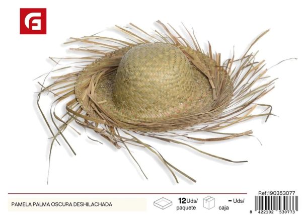 Pamela palma oscura deshilachada - Accesorios de verano