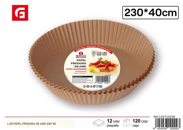 Papel para freidora de aire L/25 - Accesorios de cocina desechables