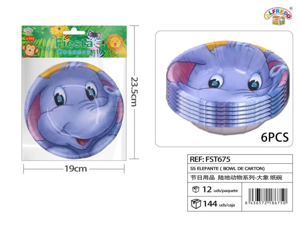 Plato de cartón elefante (S5) - Artículos de fiesta