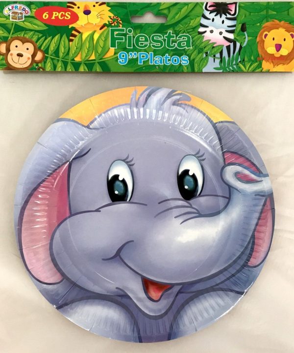 Plato de cartón elefante (S5) - Artículos de fiesta - Imagen 2