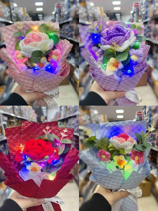 Ramo de flores en caja con luz - Decoración de San Valentín