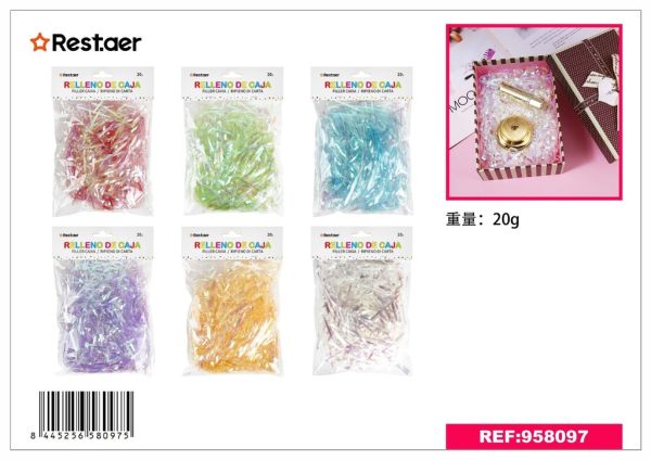 Relleno de caja transparente holográfico 20g para decoración