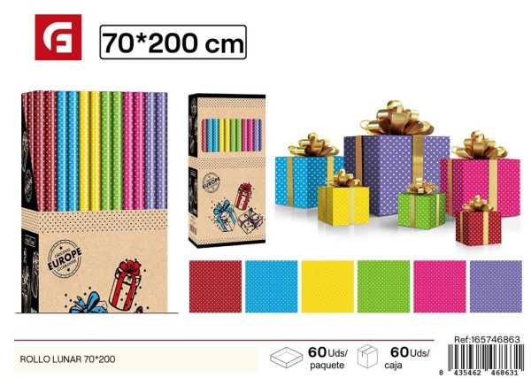 Rollo de papel regalo lunar 70*200 - Artículos para regalos