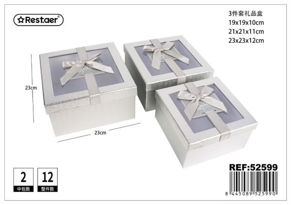 Set de 3 cajas de regalo cuadradas - Regalos y accesorios
