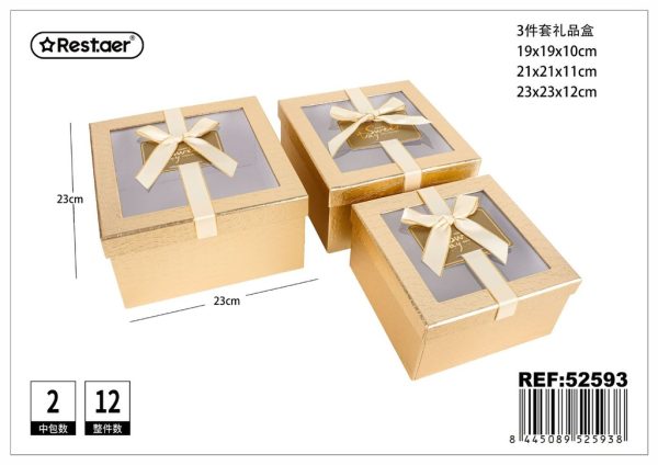 Set de 3 cajas de regalo cuadradas - Regalos y accesorios - Imagen 2