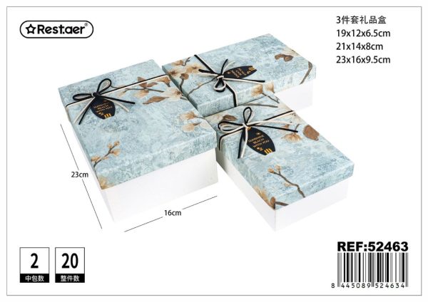 Set de 3 cajas de regalo rectangular - Artículos de regalo y detalles