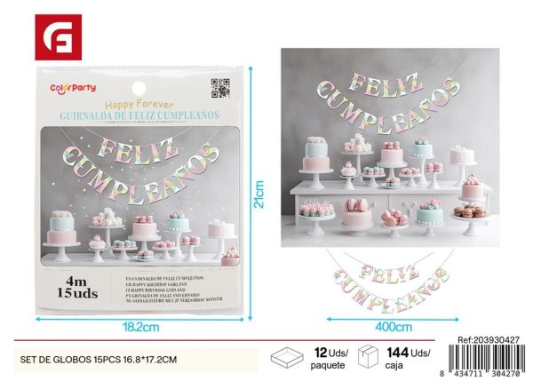 Set de globos 15 pcs 16.8*17.2 cm - Artículos de fiesta y globos