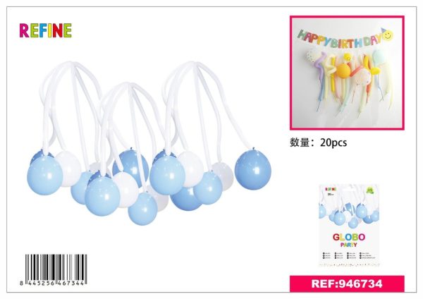 Set de globos azules de 20 piezas - Artículos de fiesta